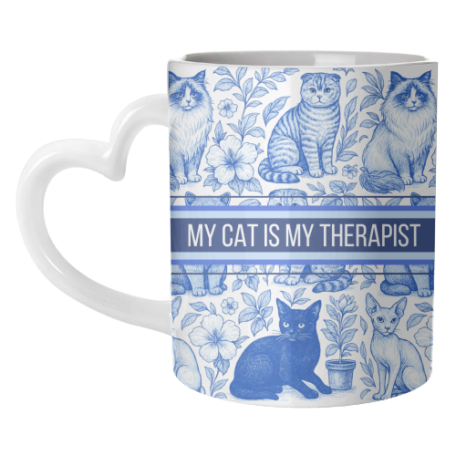 Mugs 'My Cat Is My Therapist toile': Mug Premium 11oz