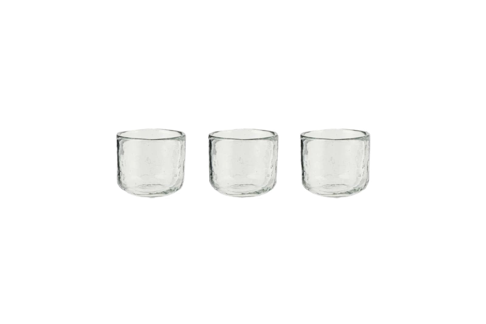 Nkuku Irda Glass Small Tealight Holders . Small set of 3