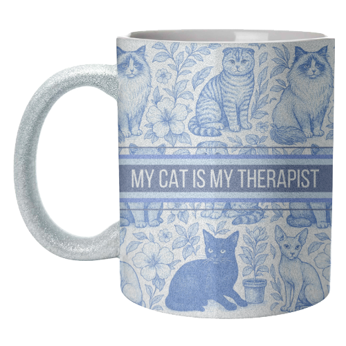 Mugs 'My Cat Is My Therapist toile': Mug Premium 11oz