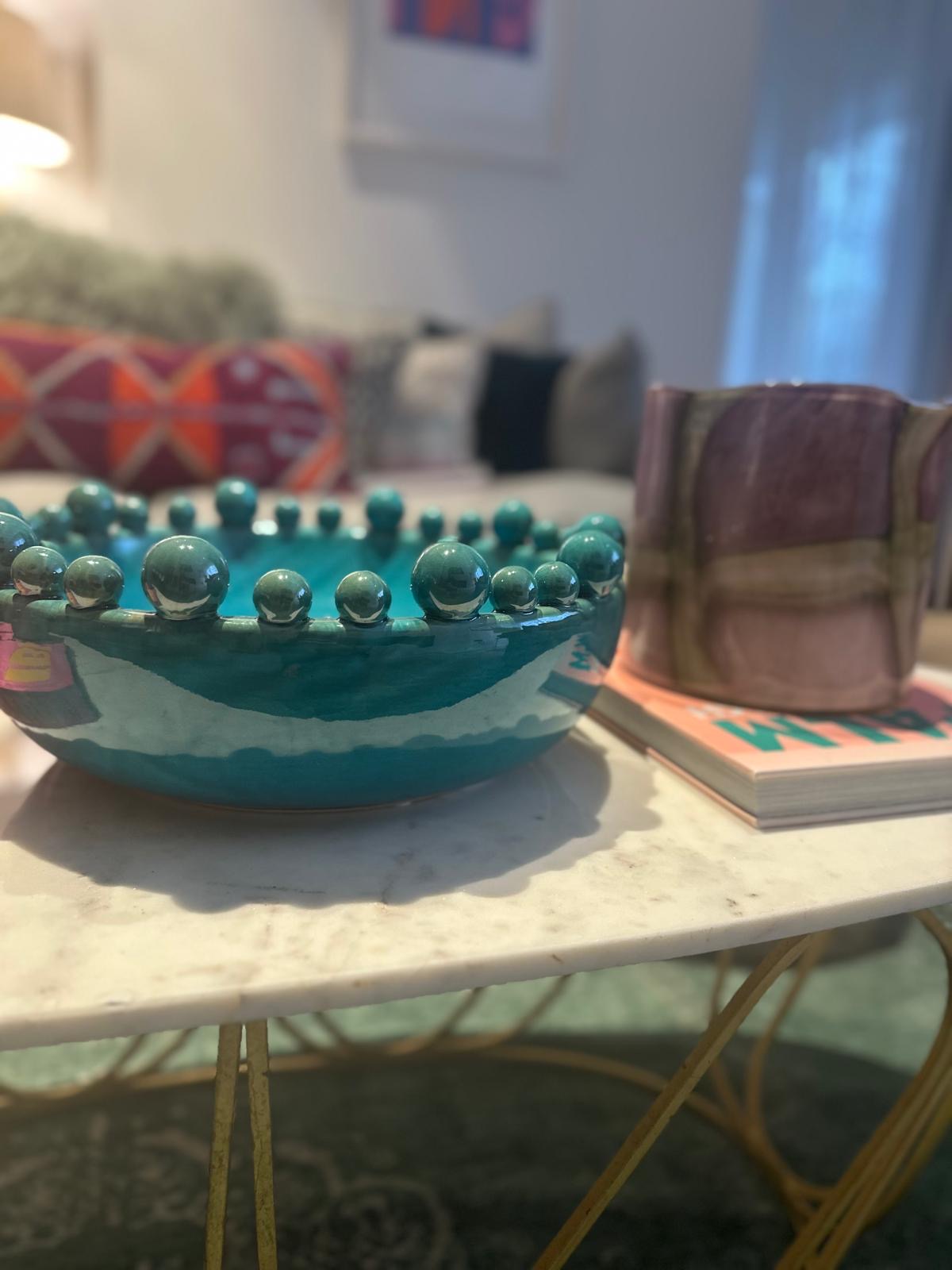 Aqua Bobble Edge Bowl