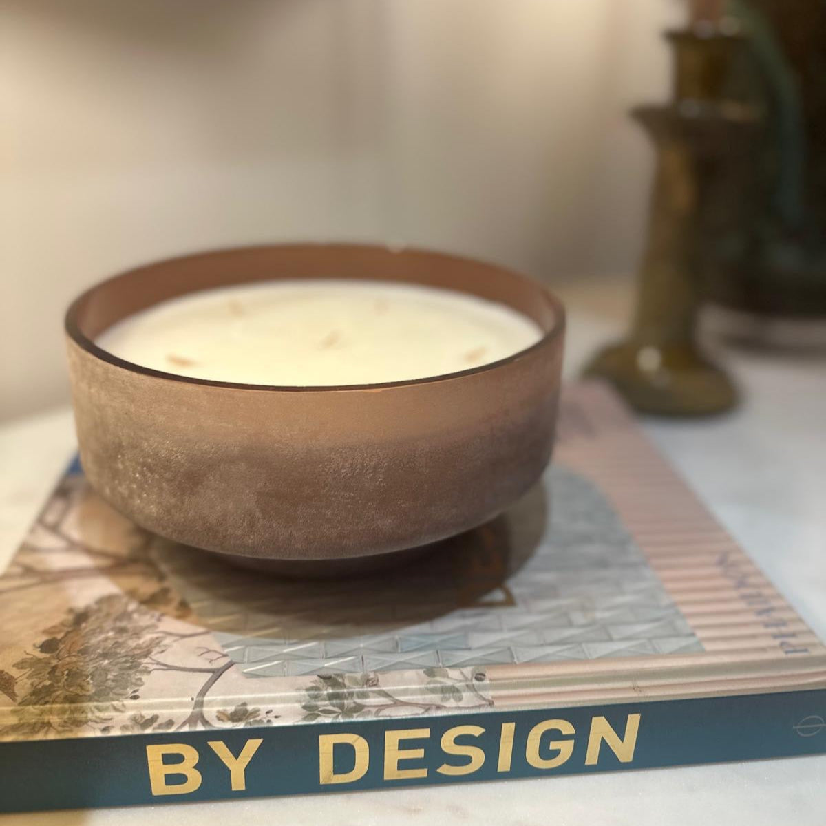 Cedar Candle in Decorative Glass Dish