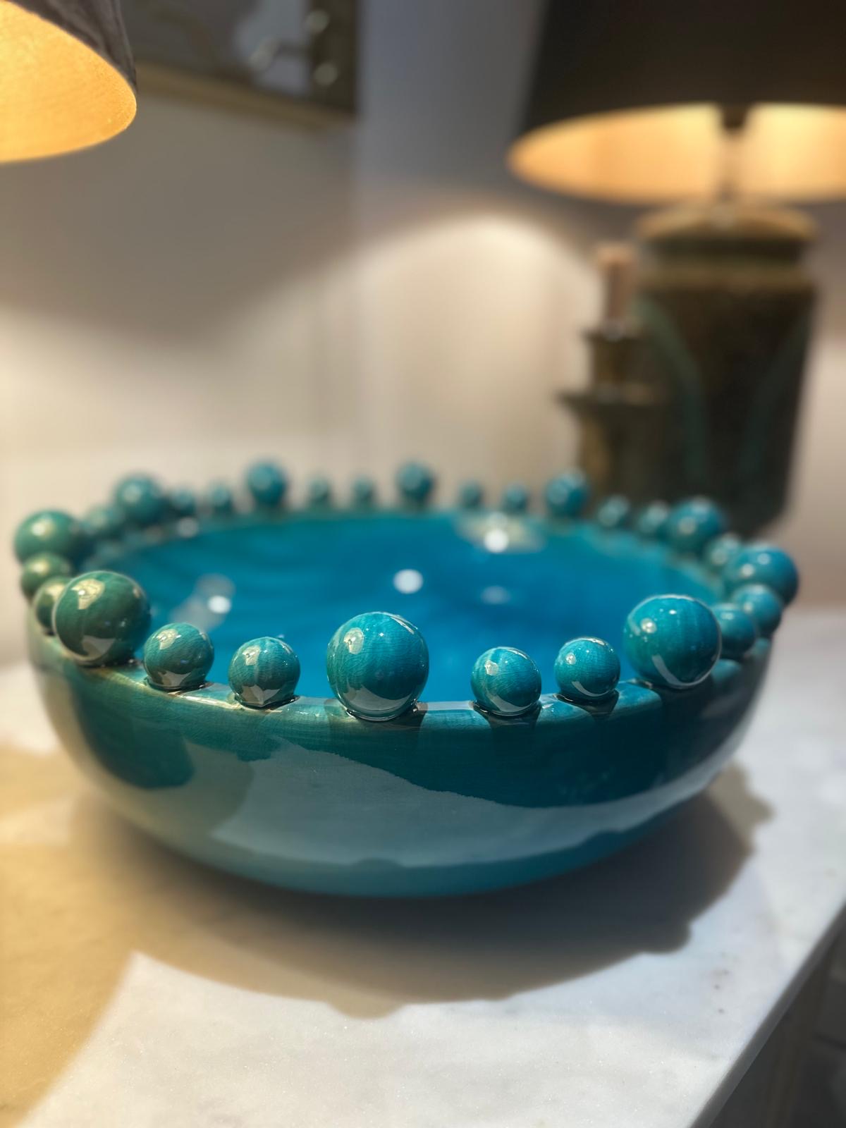 Aqua Bobble Edge Bowl