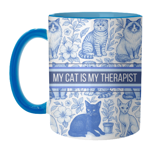 Mugs 'My Cat Is My Therapist toile': Mug Premium 11oz