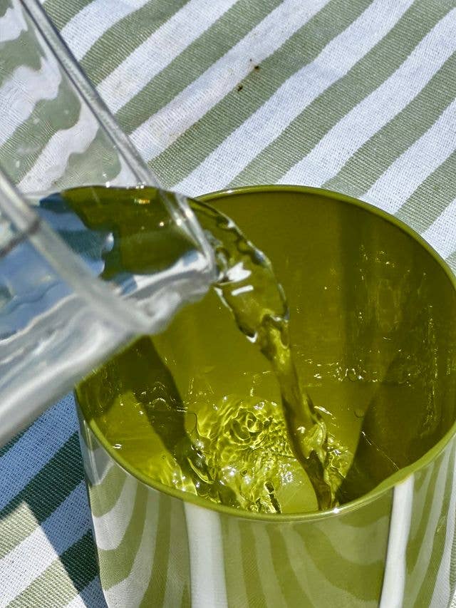 Atina Glassware - Olive & White