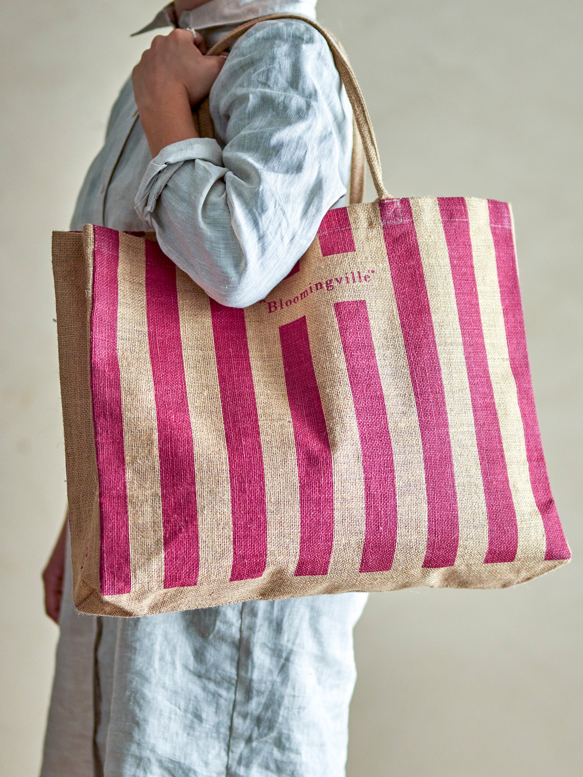 Bergamo jute pink shopper