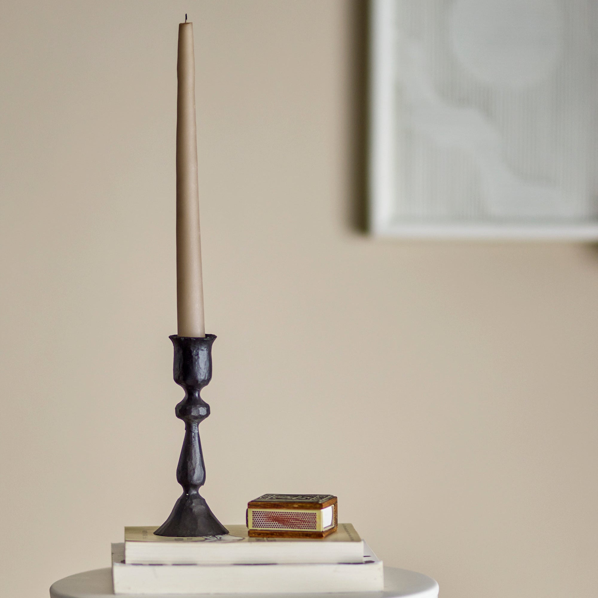 Isac Black Metal Candle Holder Small