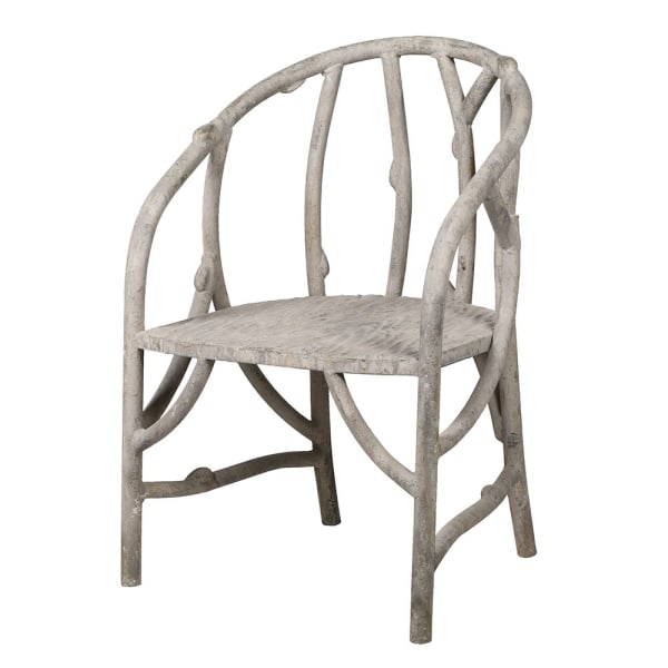 Rustic Faux Bois Iron Chair