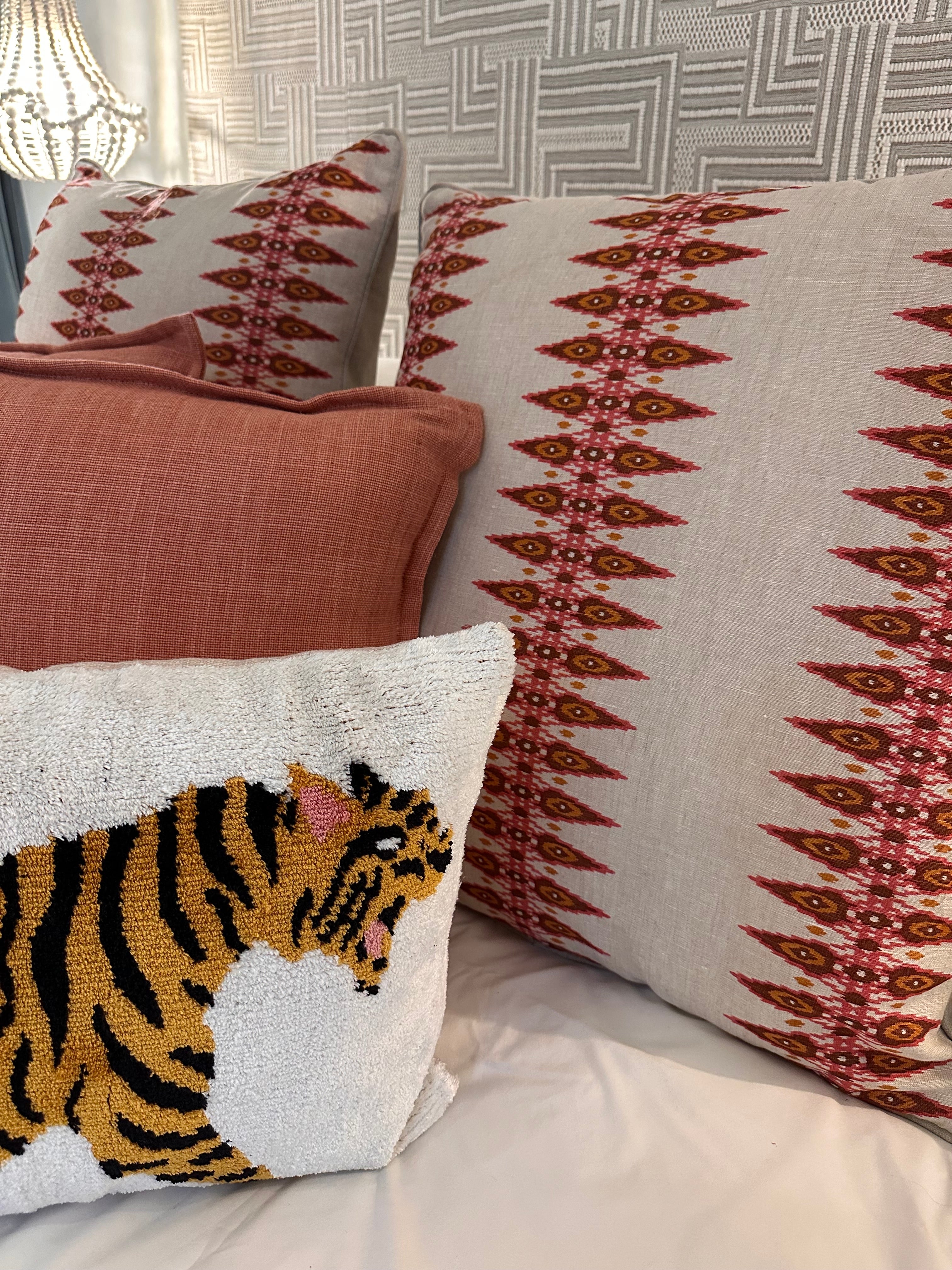 Jane Churchill Priya stripe large Scatter Cushion cover