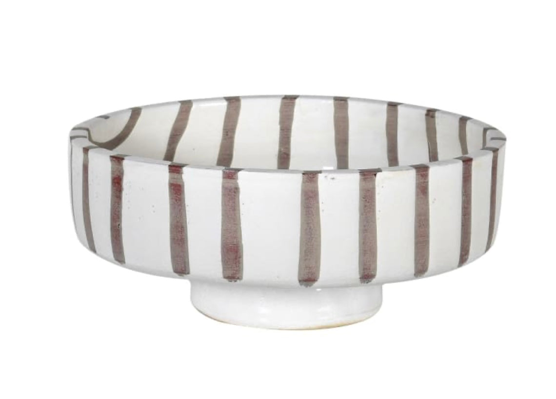 stone and white stripe terracotta Bowl