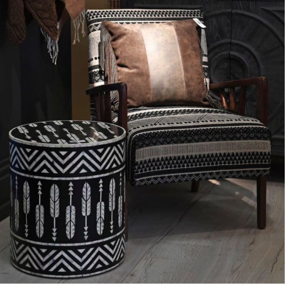 Leather Suede Fringe Cushion