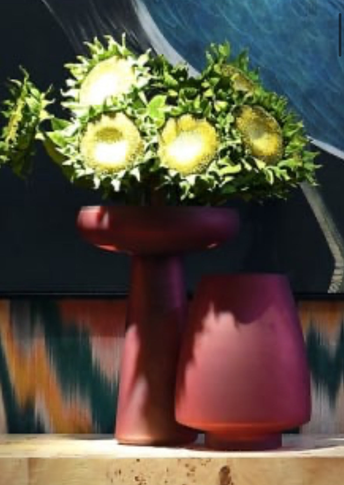 beaujolais pedestal vase