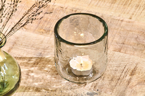 Nkuku Irda Glass Small Tealight Holders . Small set of 3