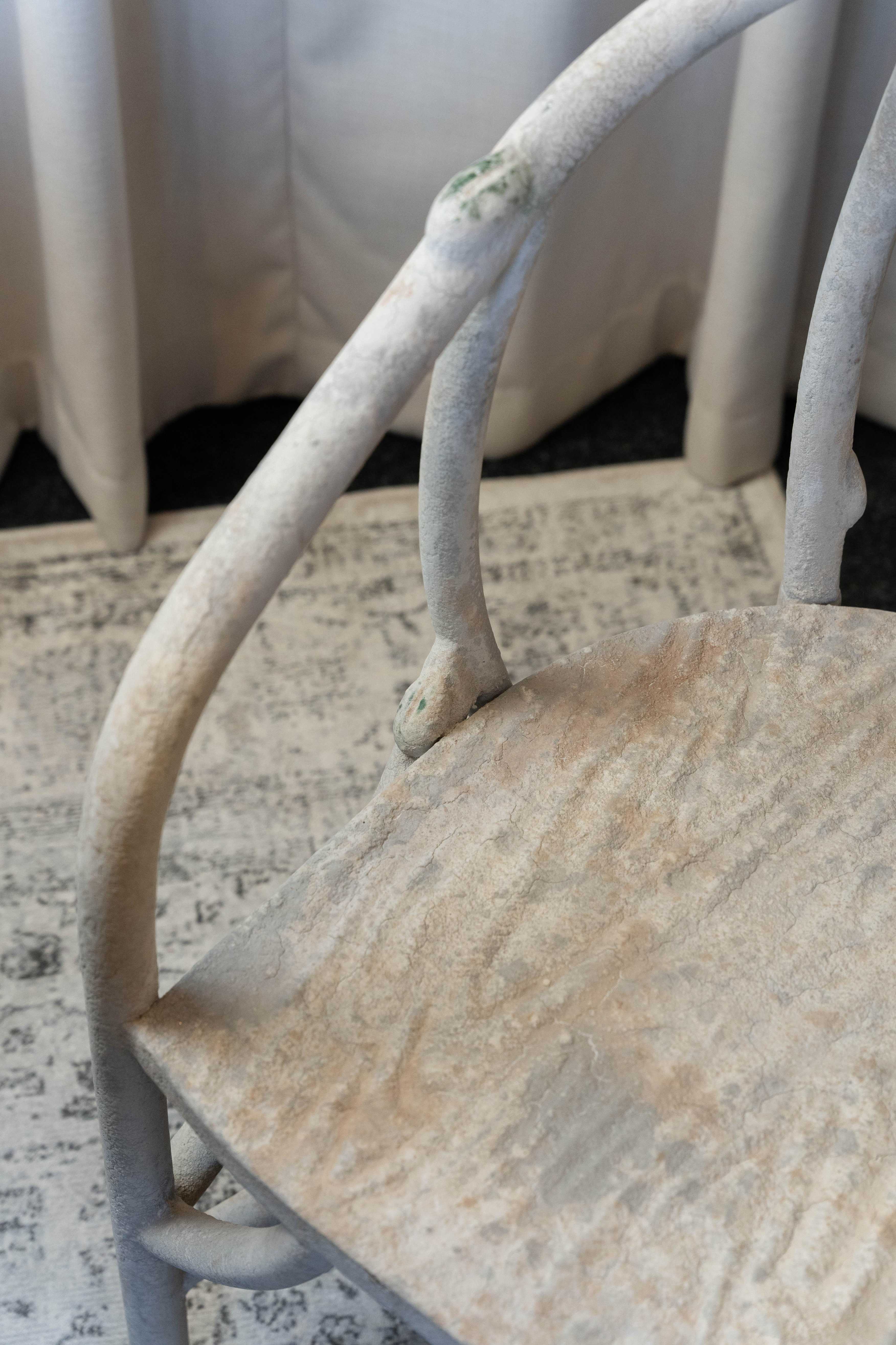 Rustic Faux Bois Iron Chair