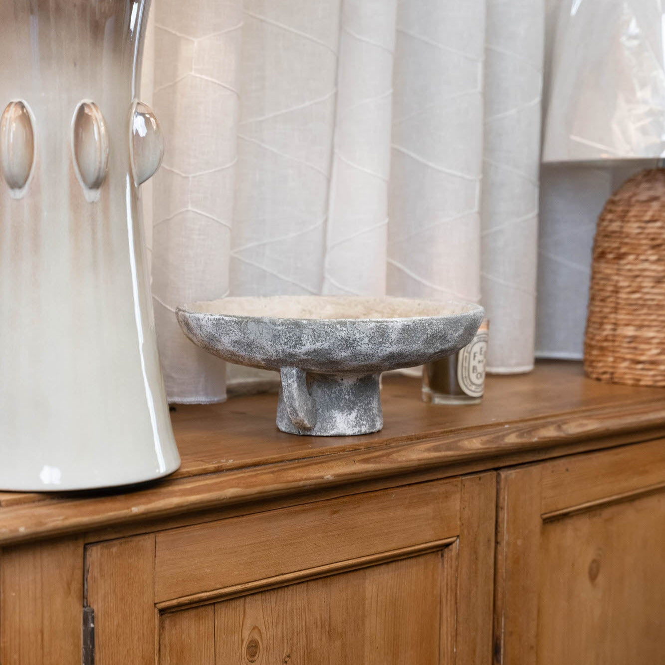 Earthy Distressed Footed Bowl