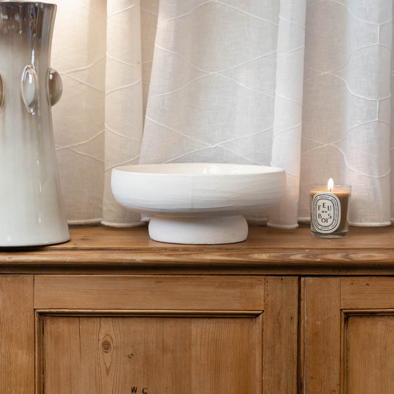 Cream Footed Decor Bowl