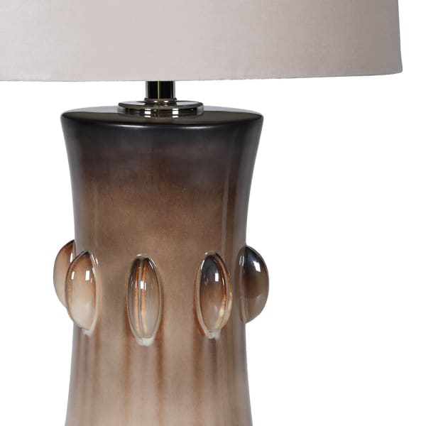 Metallic Ivory Table Lamp with Cotton Shade