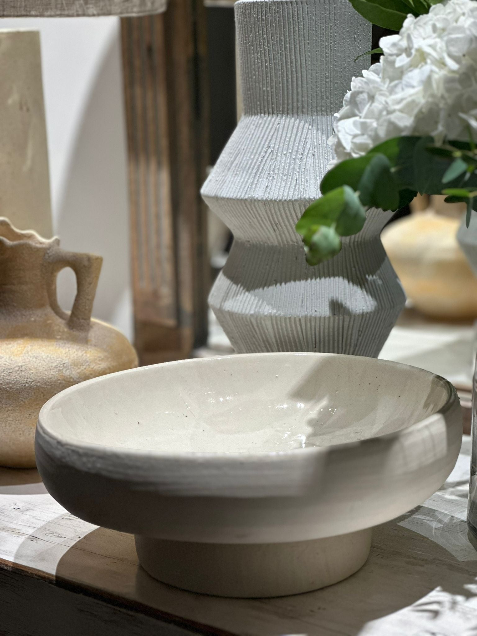 Cream Footed Decor Bowl