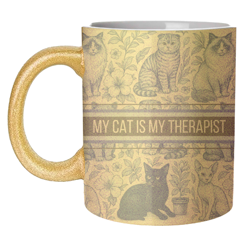 Mugs 'My Cat Is My Therapist toile': Mug Premium 11oz
