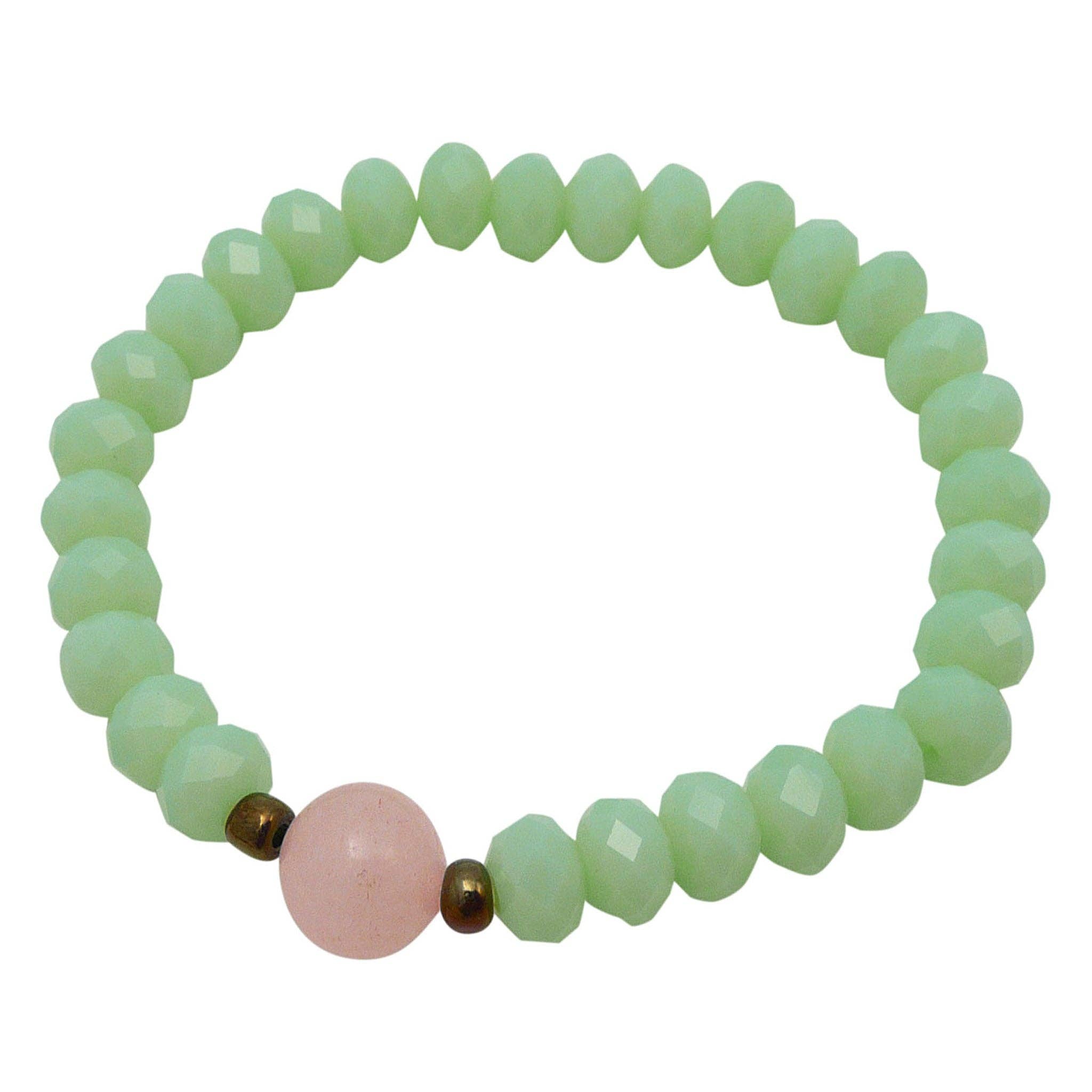 Mint and rose stone bracelet
