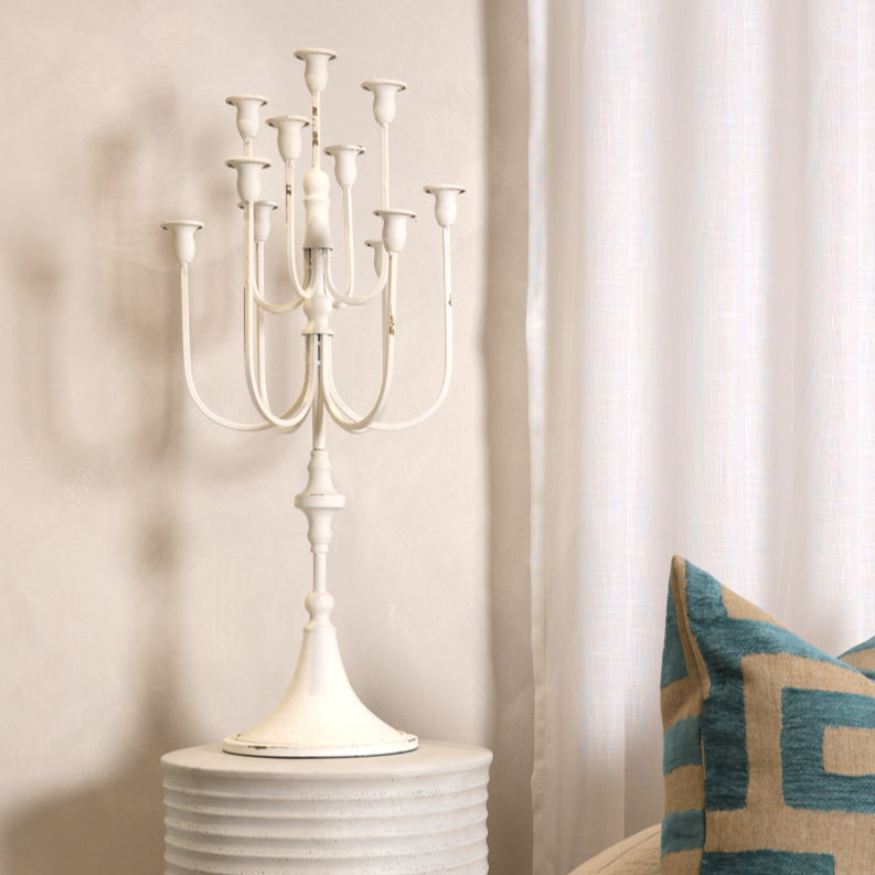 Antique Style White 11 Arm Candelabra