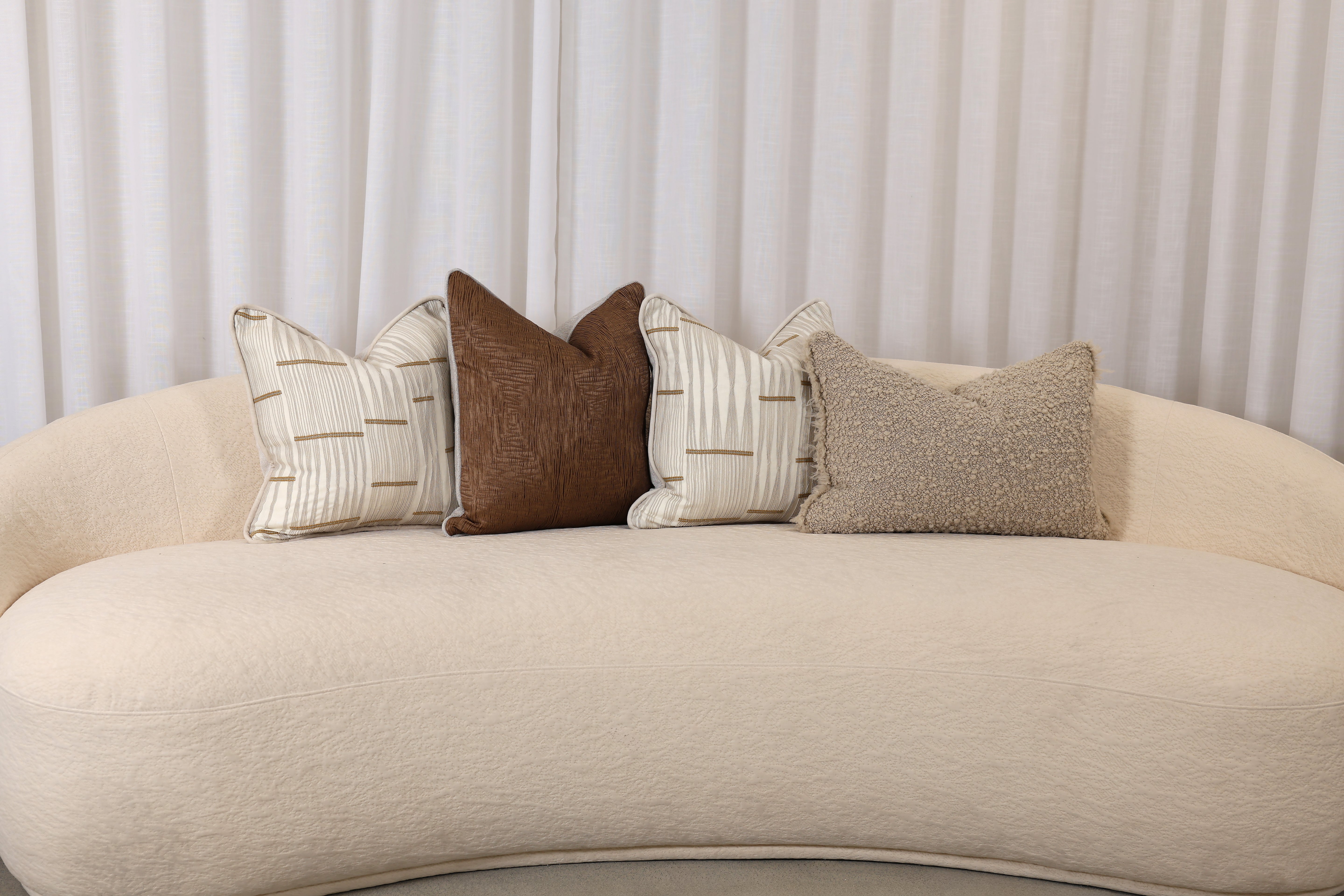 Boho Brown Stripe Pattern Cushion Cover