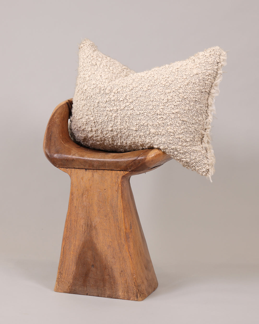 Beige Boucle Recentangle Cushion