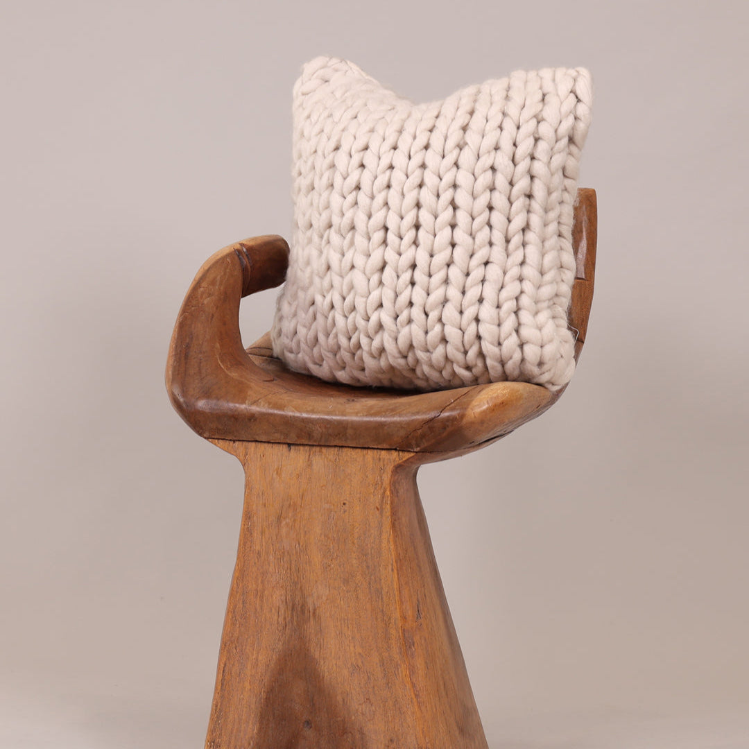 Beige Iceland Yarn Cushion Cover