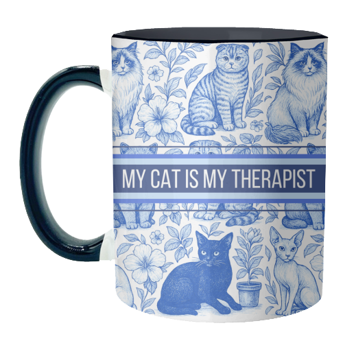 Mugs 'My Cat Is My Therapist toile': Mug Premium 11oz