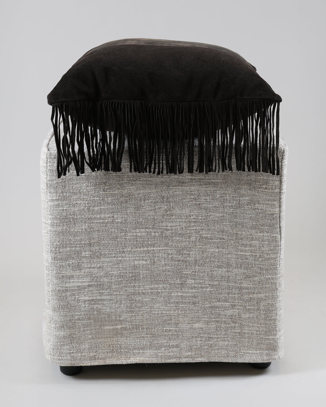 Leather Suede Fringe Cushion