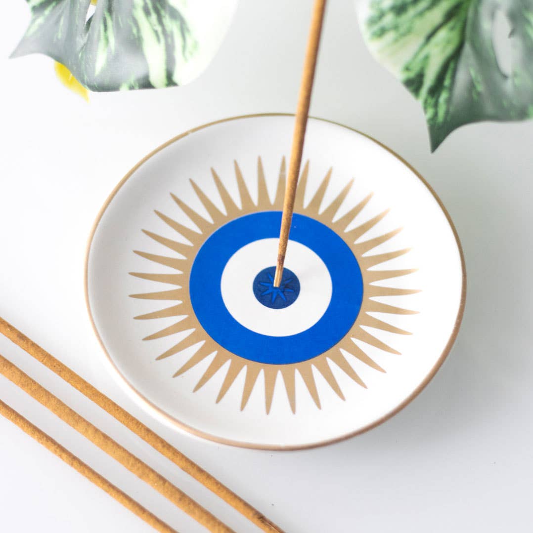 All Seeing Eye Ceramic Incense Holder Plate