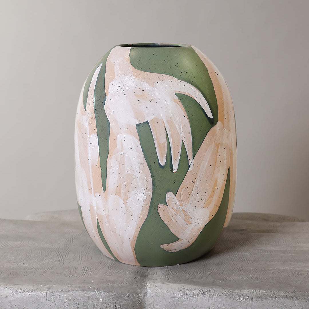 Adalena Deco Green Vase