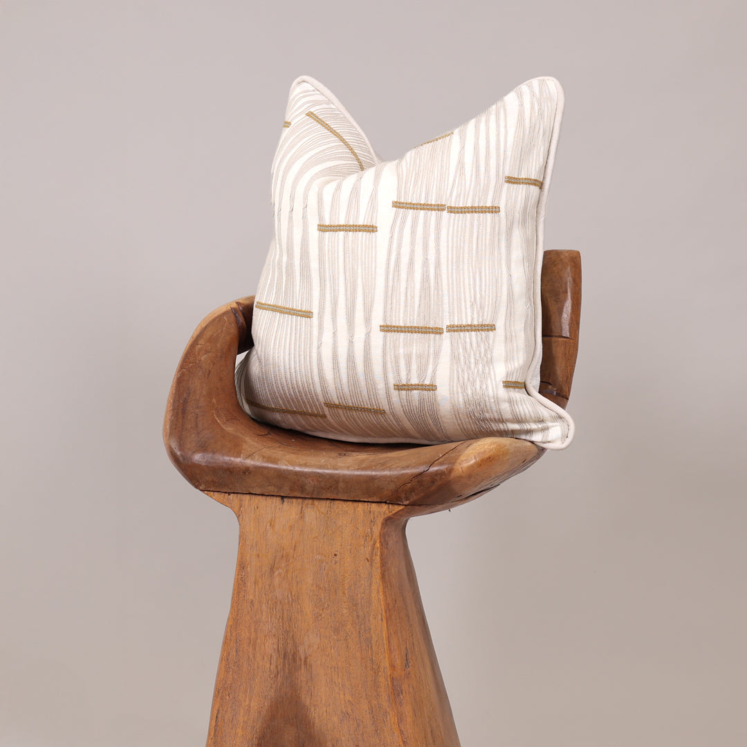 Cream & Brown Stripe Cushion Cover