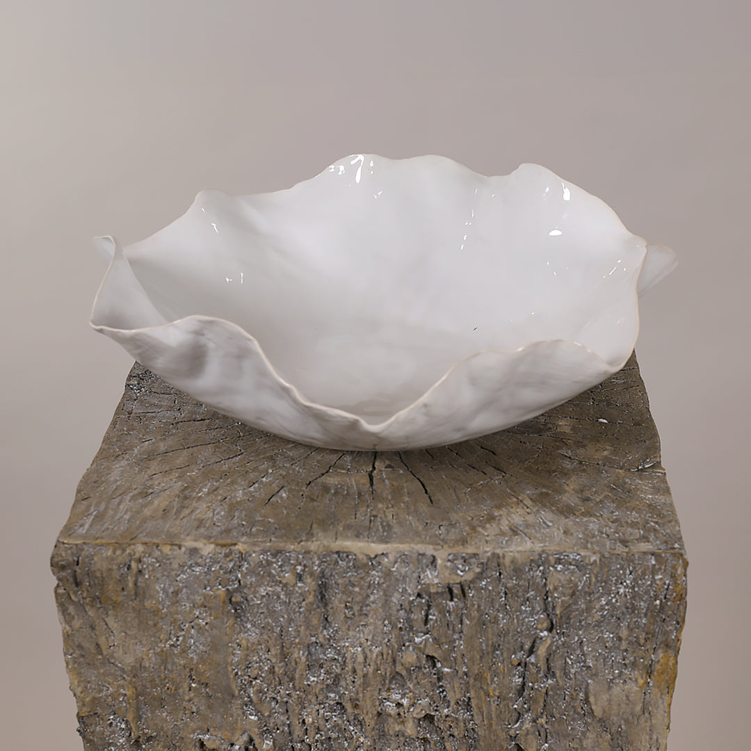 White Wave Edge Decorative Bowl