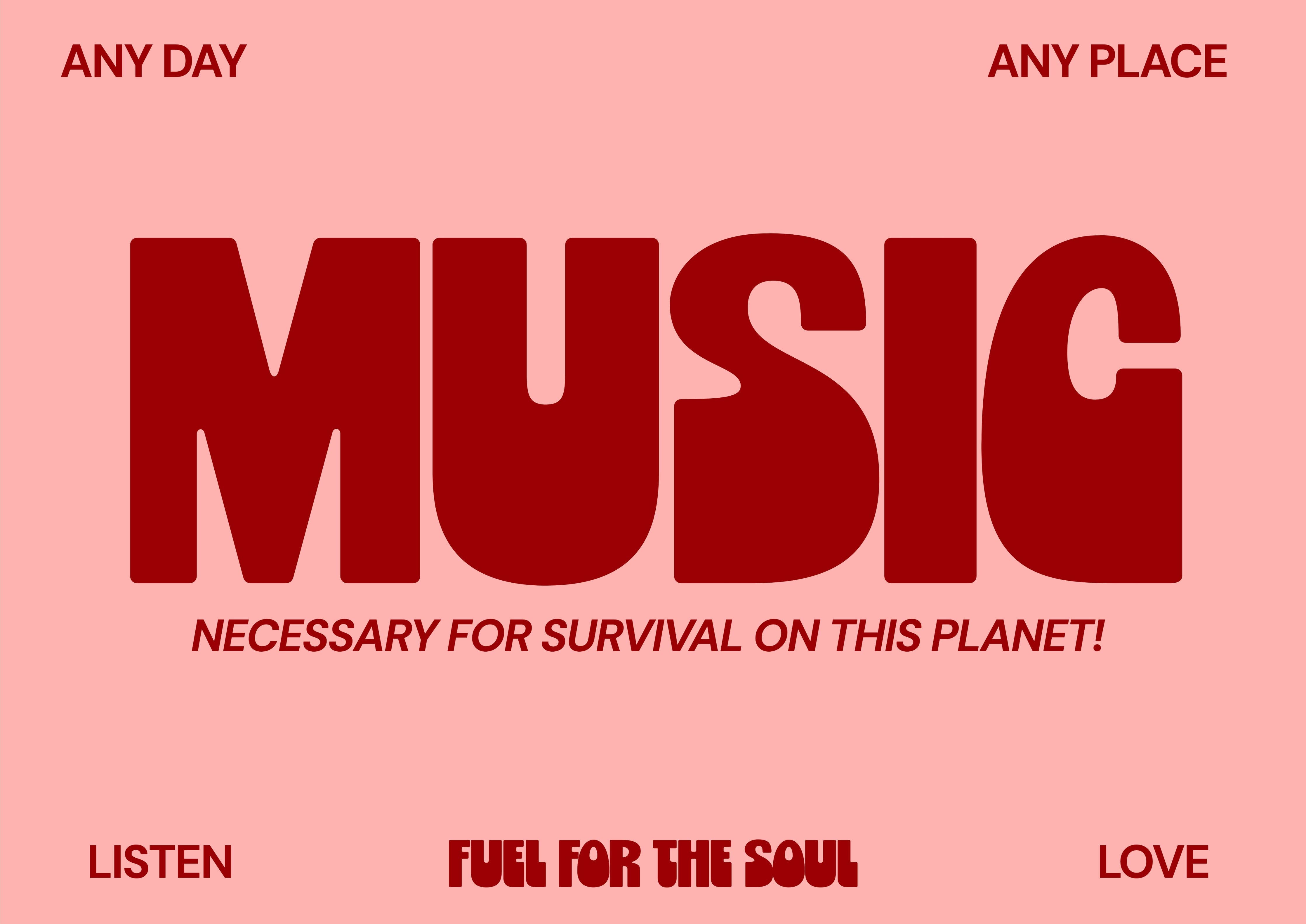 Music Typography print: A3