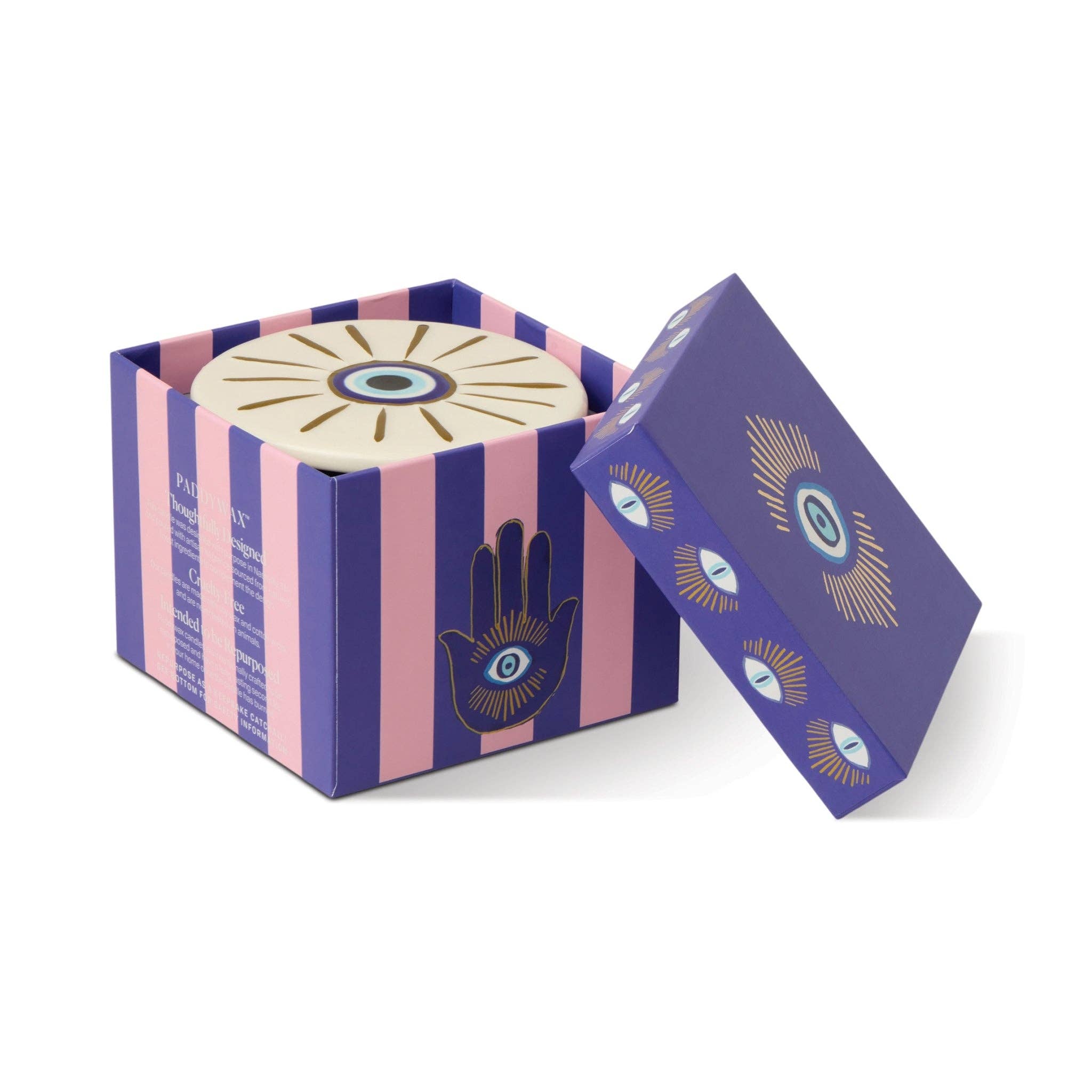 Paddywax Charmed Glass Candle Evil Eye  - Incense & Smoke