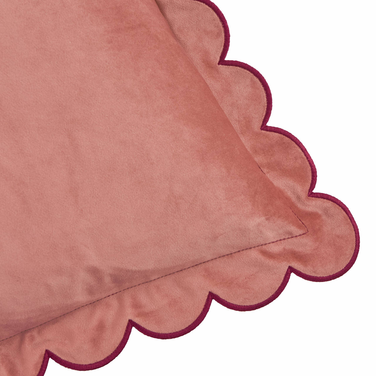 Lil Scallop Velvet Cushion Slipper/Burgundy: Slipper/Burgundy / Cover Only / 45 x 45cm
