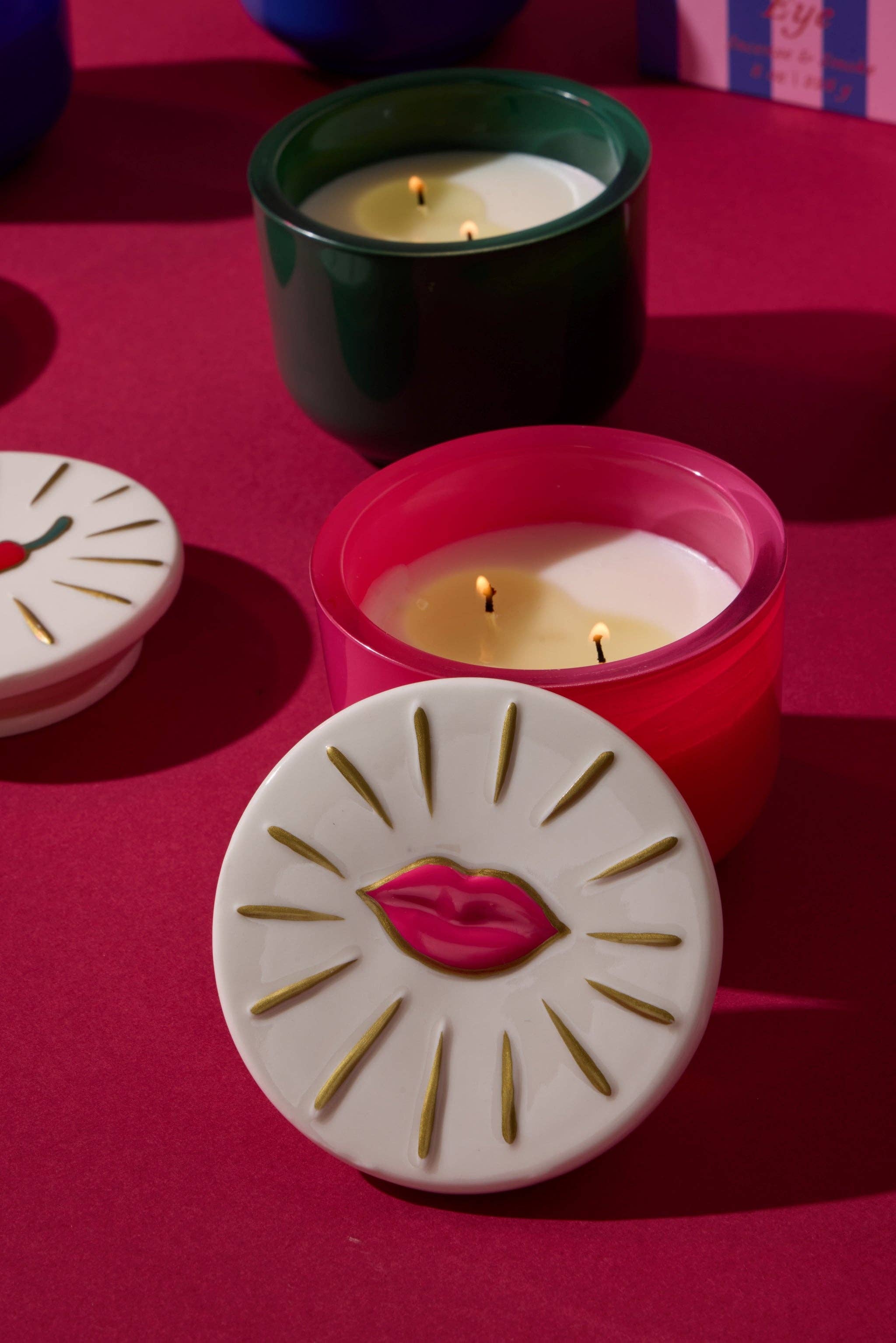 Paddywax Charmed Glass Candle Lips - Smoked Cherry