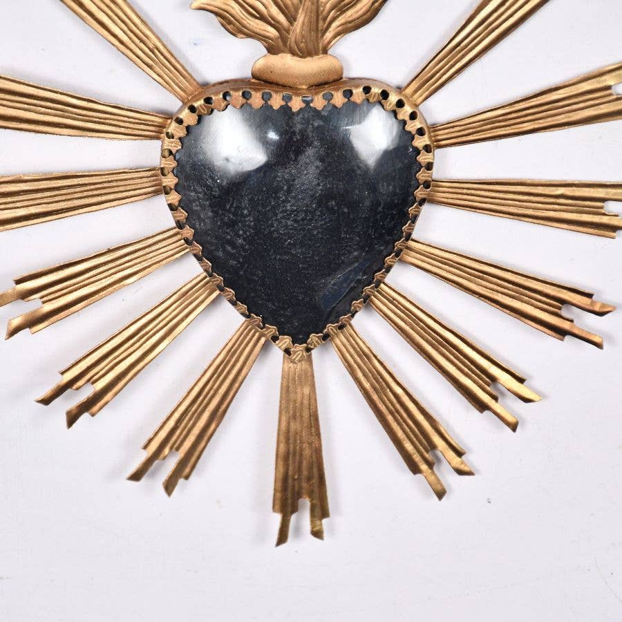Lila Rasa"BLACK & GOLD SACRED HEART HANGING WALL DECOR 20X20 CM