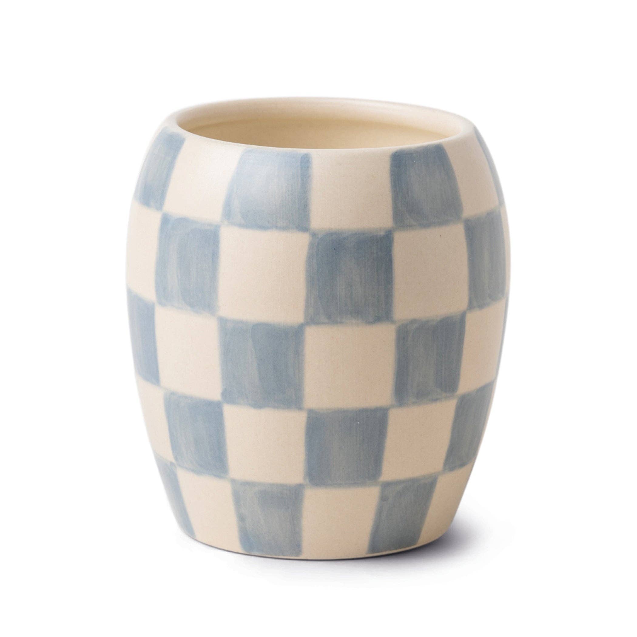 Paddywax Checkmate Porcelain Candle - Lt Blue - Cotton&Teak