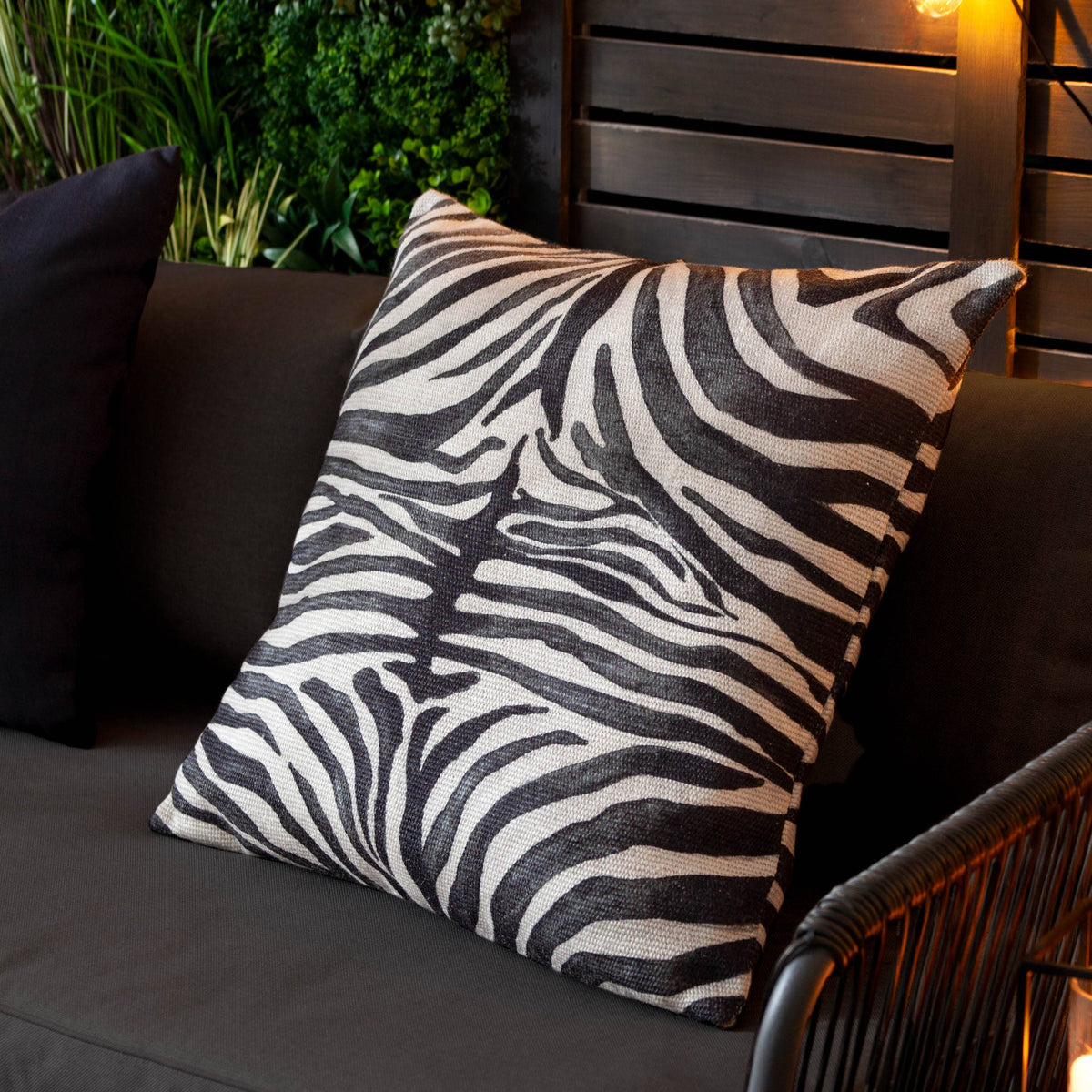 Leopardis Zebra Woven Outdoor Cushion Multicolour: Multicolour / Cover Only / 59 x 59cm
