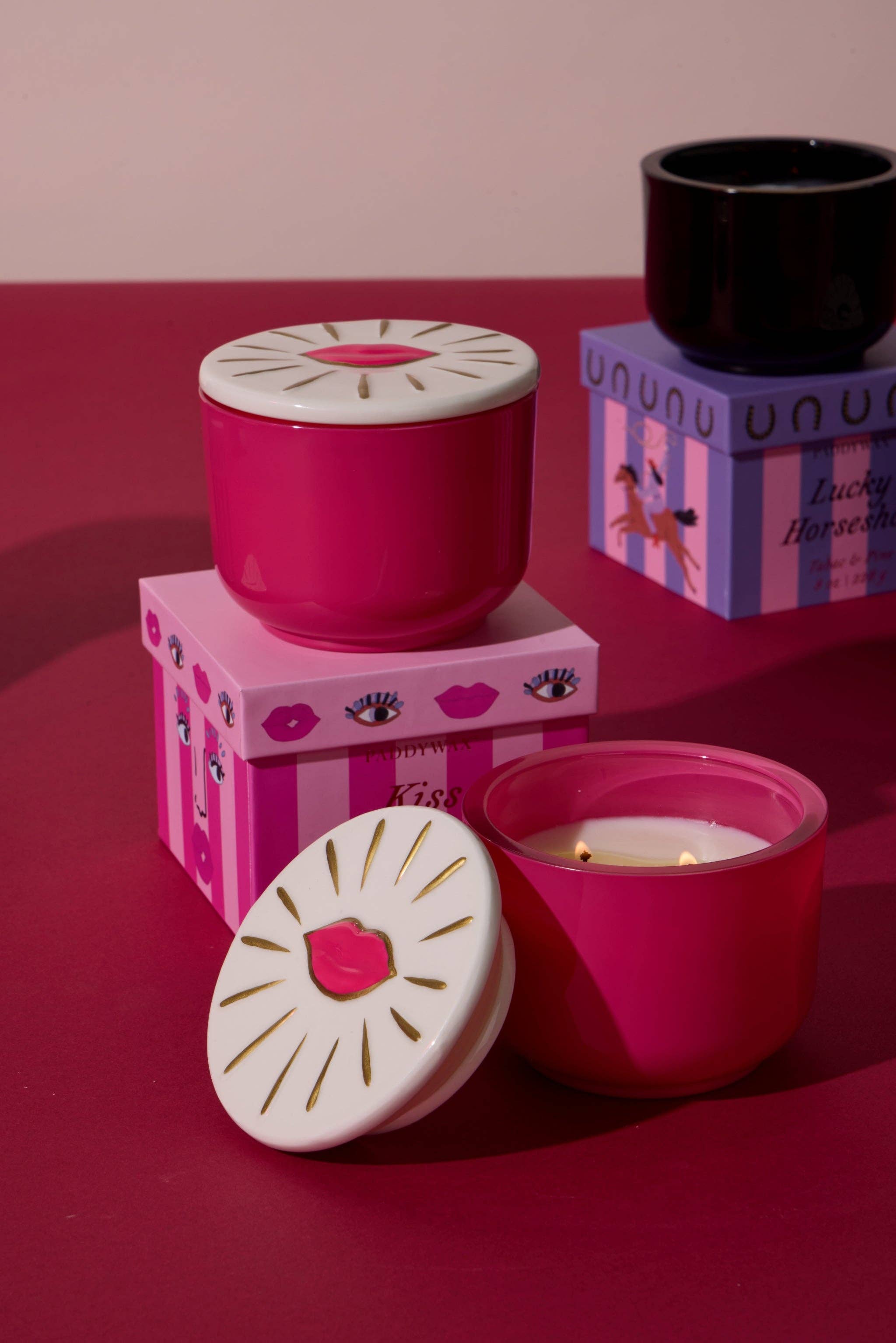 Paddywax Charmed Glass Candle Lips - Smoked Cherry