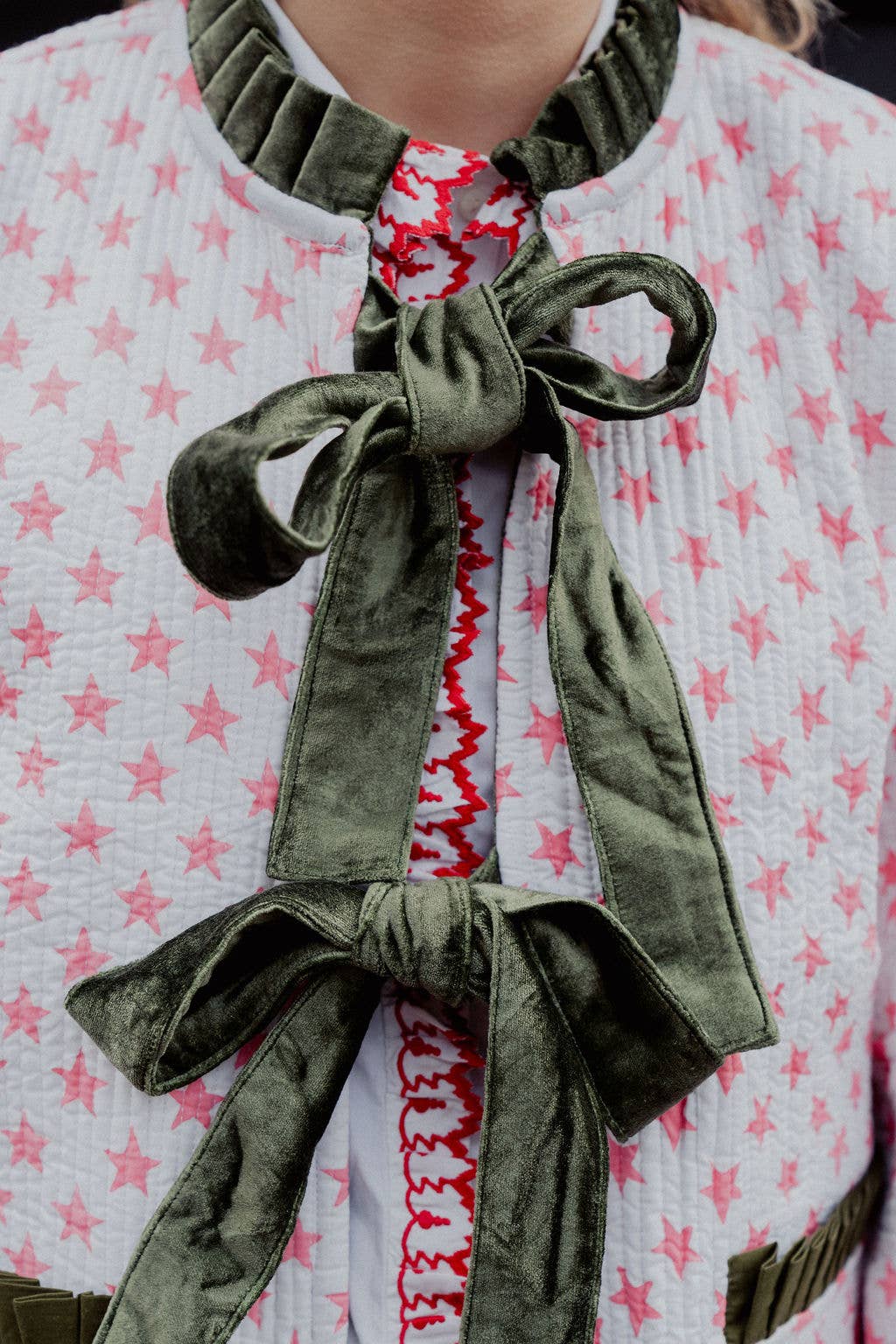 Twizzell Reversible Jacket - Yellow/Green Floral with Pink Star Reverse