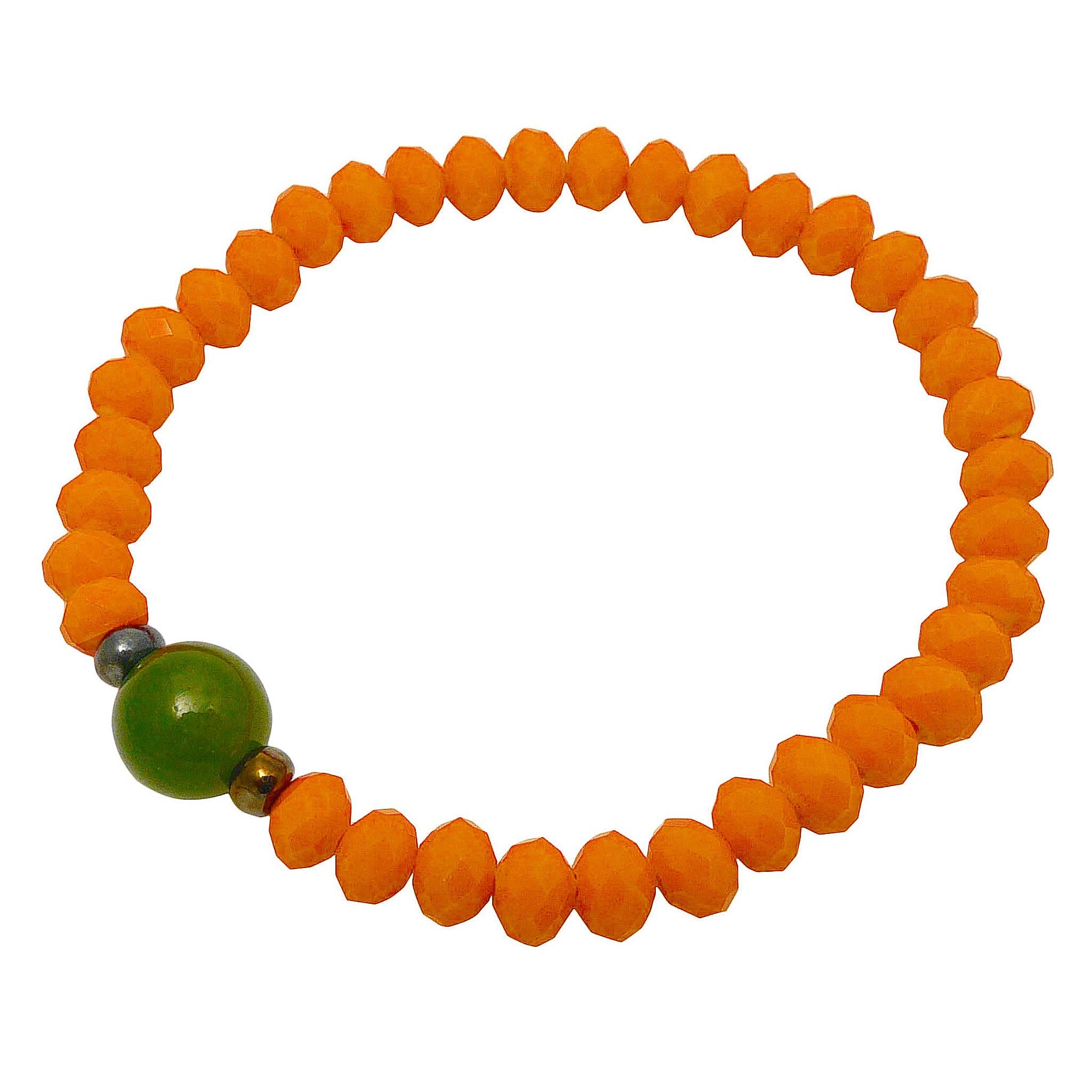 Orange Green crystal bracelet