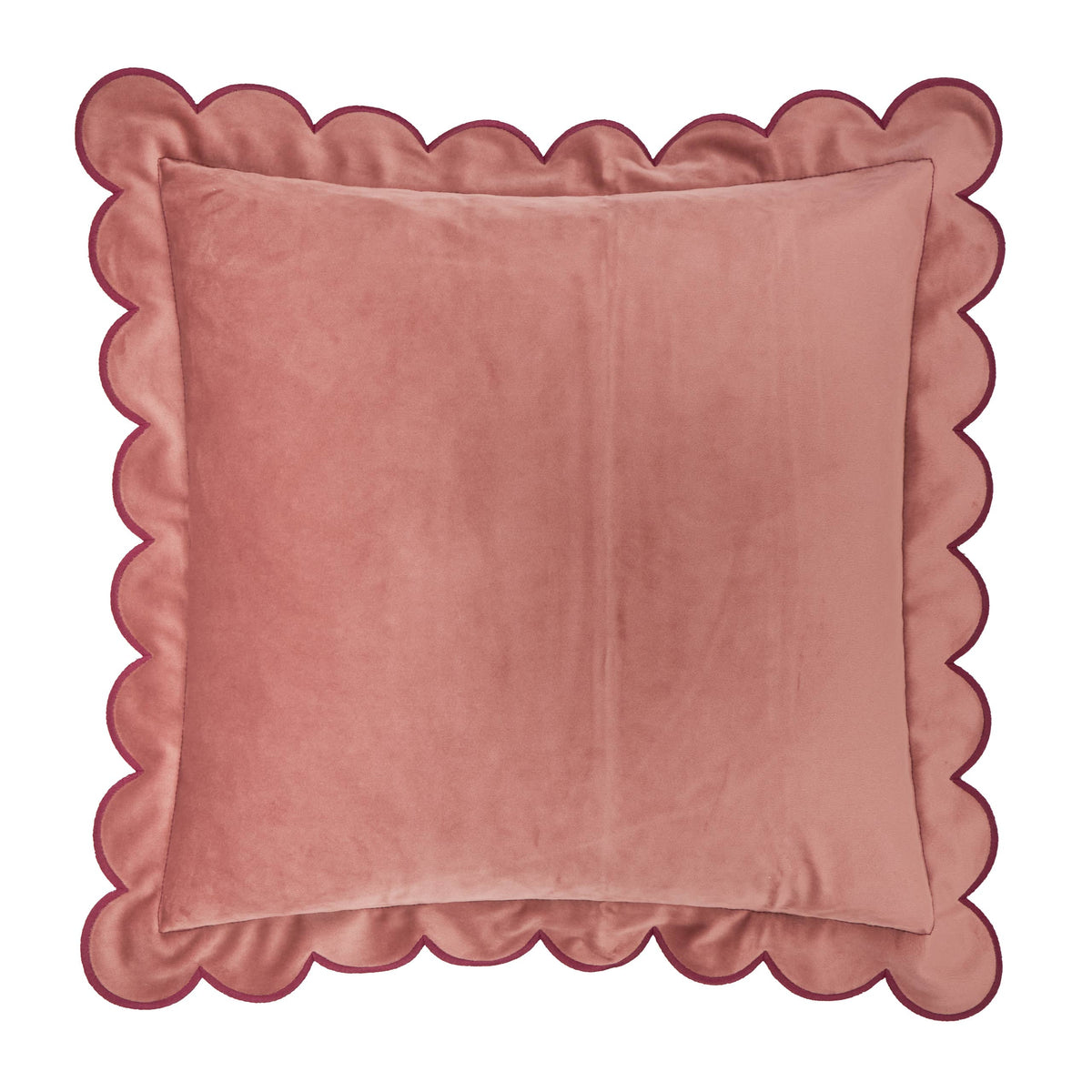 Lil Scallop Velvet Cushion Slipper/Burgundy: Slipper/Burgundy / Cover Only / 45 x 45cm