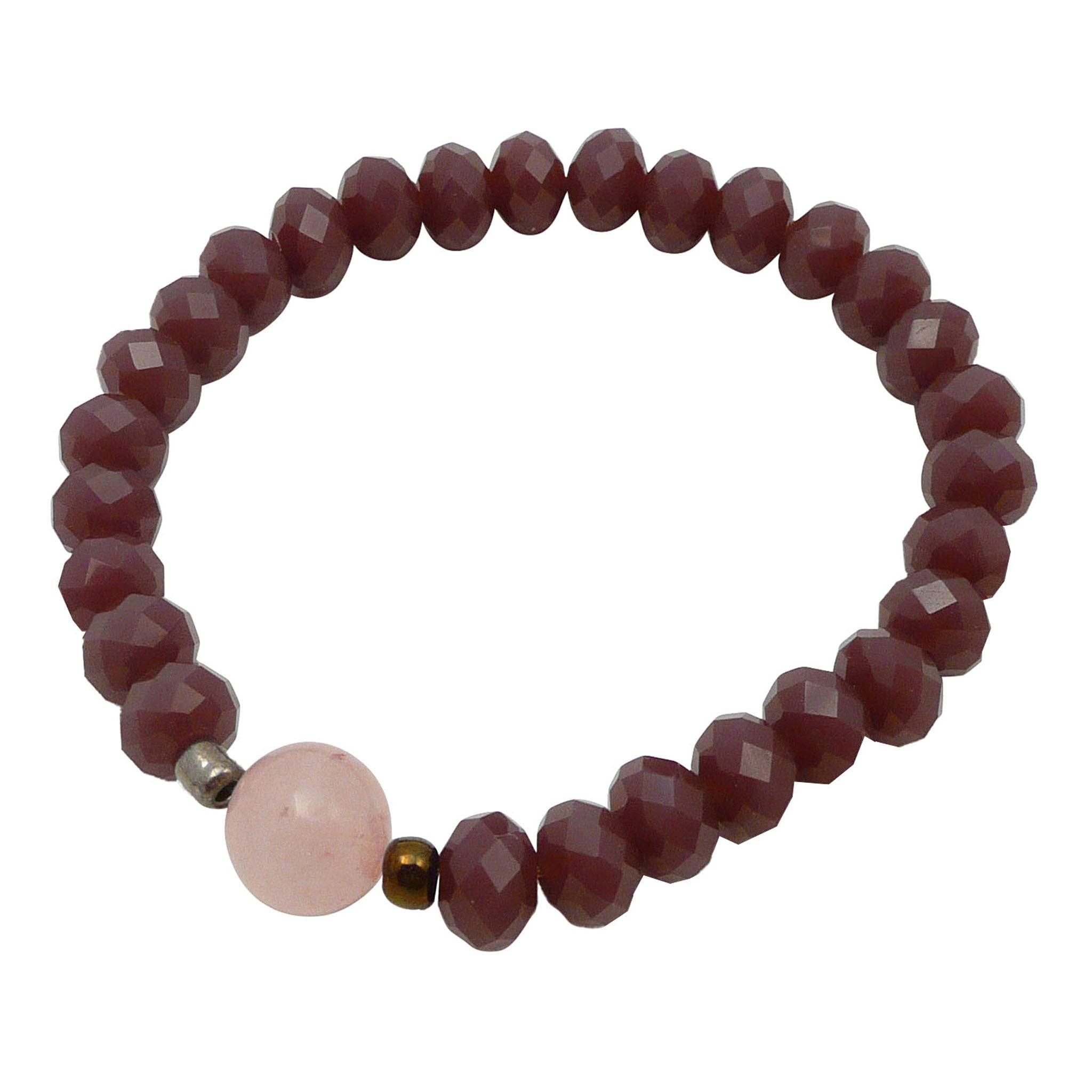 Crystal Pink Stone Bracelet Rose Quartz Bead bracelet