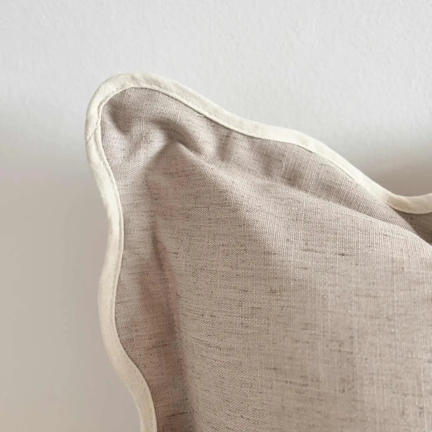 Chloe Greige Scalloped Edge Cushion Cover 65x65