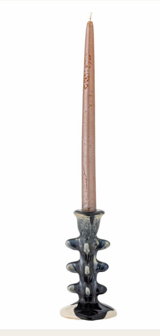 Cole candle holder, blue stone wear by Bloomingville