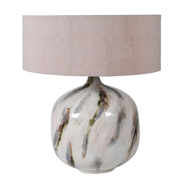 Fangorn Enamel Table Lamp with Linen Shade