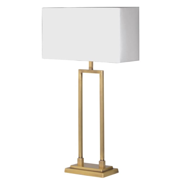 Gold Table Lamp with White Shade