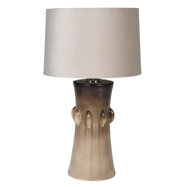 Metallic Ivory Table Lamp with Cotton Shade